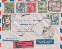 Maroc Espagnol Lettre Par Exprès Tanger Pour La Suisse 1951 - Marocco Spagnolo