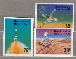 HAUTE VOLTA Imperforated 1976 Space Mars Mi 632-634, Sc 398-400, Y&T 388-390 MNH (**) #33948-1 - Alto Volta (1958-1984)