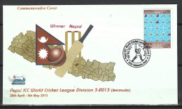 NEPAL. Enveloppe Commémorative De 2013. World Cricket League Division 3. - Cricket