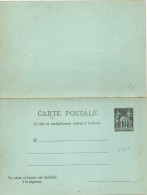 FRANCE ENTIER CARTE SAGE 10 Cts AVEC REPONSE NEUF ** - Cartoline-lettere