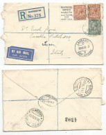 UK Britain Regi.AirmailCV Warrington 28jun1933 X Italy Via Suisse With BKLT ADV Tab Label Telephone Service Penny Calls - Marcofilie