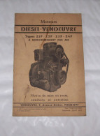 NOTICE DE MISE EN ROUTE CONDUITE ET ENTRETIEN MOTEURS VENDEUVRE TYPES Z1P - Z2P - Z3P - Z4P A REFROIDDISSEMENT PAR AIR - Tracteurs