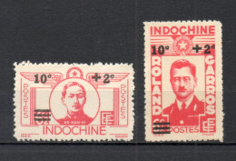 INDOCHINE  N° 276 + 277   NEUFS SANS CHARNIERE EMIS SANS GOME  COTE 1.60€   AVIATEUR  SURCHARGE - Unused Stamps