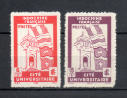 INDOCHINE  N° 278 + 279   NEUFS SANS CHARNIERE EMIS SANS GOME  COTE 2.30€   CITE UNIVERSITAIRE - Ongebruikt