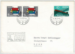 Schweiz / Helvetia 1957, Brief Automobil-Postbureau Salon Enfance Jeunesse Genève - Lyss - Altri & Non Classificati