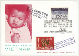 Oesterreich / Austria 1968, Bausteinkarte SOS-Kinderdorf Saigon Vietnam Dornbirn. M.S. Alciune - Other & Unclassified