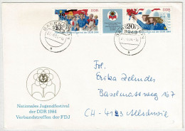 DDR 1984, Brief Bärenstein - Allschwil (Schweiz), Jugendfestival FDJ - Autres & Non Classés