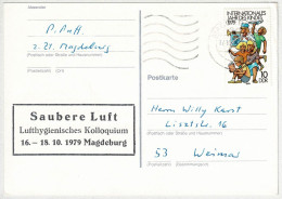 DDR 1979, Postkarte Magdeburg - Weimar,  Jahr Des Kindes / Année De L'enfant / Year Of The Child - Sonstige & Ohne Zuordnung
