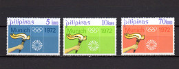 Philippines 1972 Olympic Games Munich Set Of 3 MNH - Estate 1972: Monaco