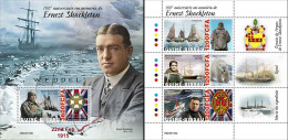 Guinea Bissau 2022, Shackleton, Ships, 3val In BF+BF - Polar Explorers & Famous People