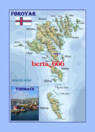 Faroe Islands Country Map New Postcard * Carte Geographique * Landkarte - Färöer