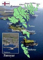 Faroe Islands Country Map New Postcard * Carte Geographique * Landkarte - Faeröer