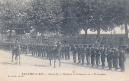 VOSGES RAMBERVILLIERS REVUE DU 17 EME BATAILLON DE CHASSEURS SUR LES PROMENADES - Rambervillers