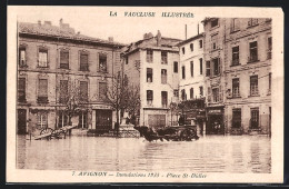 AK Avignon, Inondations 1935, Place St-Didier, Hochwasser  - Inundaciones
