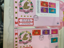 Hong Kong Stamp 1998 FDC New Year Tiger By China Philatelic Association 中郵會封 - FDC