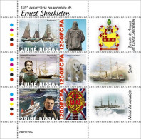 Guinea Bissau 2022, Shackleton, Polar Bear, 3val In Block - Bears