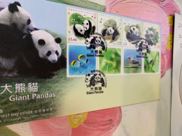 Hong Kong Stamp FDC Pandas 2008 Dragonfly Bird Fish - FDC