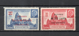 INDOCHINE  N° 294 + 295   NEUFS SANS CHARNIERE  COTE 1.60€    MARECHAL PETAIN SURCHARGE - Neufs