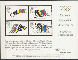 USA 1972 Olympic Games Munich / Sapporo, Cycling Etc. Commemorative Print - Verano 1972: Munich