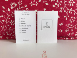 YSL (Yves Saint Laurent) - Le Vestiaire Des Parfums, Collection D'origine, Carte Multichoix (début De Collection) - Profumeria Moderna (a Partire Dal 1961)