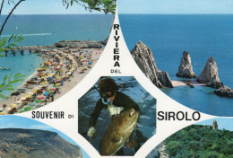 CARTOLINA ANIMATA 1983 ITALIA ANCONA RIVIERA DEL SIROLO SOUVENIR SALUTI VEDUTINE Italy Postcard ITALIEN Ansichtskarten - Souvenir De...