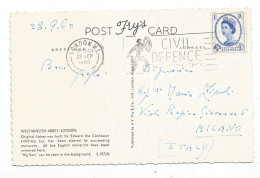 UK Britain Wilding Graphite Lines D.4 Solo Franking Pcard London 28sep1960 X Italy - Briefe U. Dokumente
