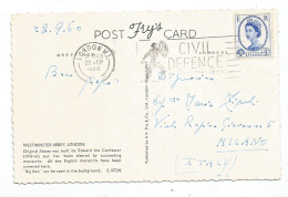 UK Britain Wilding Graphite Lines D.4 Solo Franking Pcard London 28sep1960 X Italy - Storia Postale