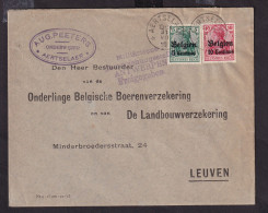 DDFF 856 --  Enveloppe TP Germania Cachet Relais à Etoiles AERTSELAER 1916 Vers LEUVEN - Cachet Peeters, Onderwijzer - OC1/25 Gouvernement Général