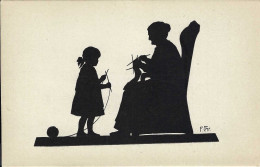 „Stickstunde“, Scherenschnitt Von Frida Christaller, Nicht Gelaufen - Scherenschnitt - Silhouette