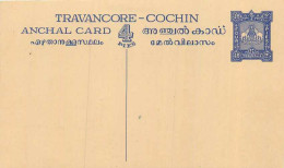 Inde India Travancore Elephant Cover Card  - Travancore-Cochin