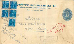 Inde India Entier Postal Stationary Tigre Tiger Train - Brieven En Documenten
