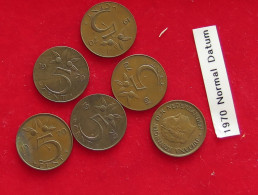 COLLECTION LOT NETHERLANDS 5 CENTS 1970 NORMAL DATE 6PC 21PC #xx40 1779 - Collezioni