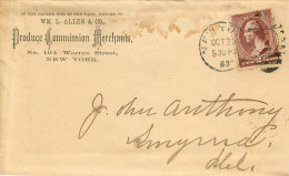 Lettre Covers Etats-Unis 2c WM Allen Warren Street New York - Briefe U. Dokumente