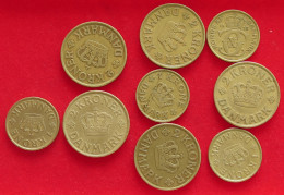 COLLECTION LOT DENMARK 1 2 KRONER BEFORE 1945 9PC 91G #xx40 1972 - Danimarca