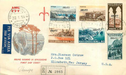 Lettre Cover Italie Italia AMG FTT  FDC 1954  - Marcofilie