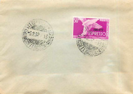 Lettre Cover Italie Italia AMG FTT FDC 1952 Ailes Pied  - Marcofilie