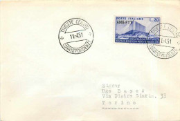 Lettre Cover Italie AMG FTT  FDC 1951 - Marcofilie