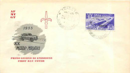 Lettre Cover Italia AMG FTT FDC  1953 Automobile  - Marcophilie