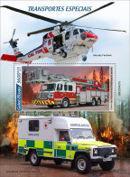 Guinea Bissau 2022, Transport, Helicopter, Fire Men, 4val In BF - Hubschrauber