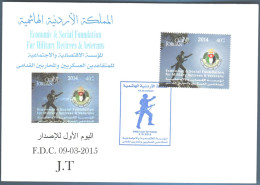 FDC Envelope ECONOMIC&SOCIAL FOUNDATION FOR MILITARY RETIREES &VETERANS 2014 - Jordania