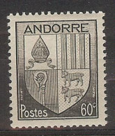 Andorra -Franc 1944-46 Escudo 60 Cts  Ed=99 (*) - Neufs