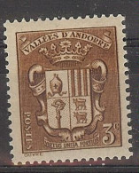 Andorra Fran. 1937 Escudo 3 C Ed:51 (**) - Unused Stamps