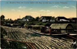 Bamboo Rafts An Cascos Loaded With Nipa Philippines - Filippine