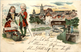 Gruss Aus Hall - Litho - Schwäbisch Hall