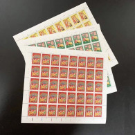 China 2000/2000-2 Spring Festival Stamp Full Sheet 3v MNH - Blocchi & Foglietti