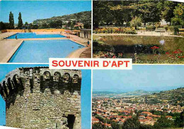 84 - Apt - Multivues - Piscine - Camping - Flamme Postale - CPM - Voir Scans Recto-Verso - Apt