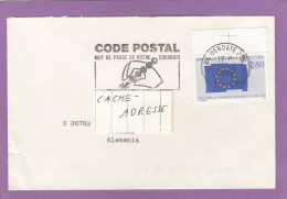 LETTRE DE HENDAYE,AVEC TIMBRE DRAPEAU EUROPEEN,Y+T NO 2860,POUR L'ALLEMAGNE. - Covers & Documents