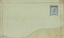 Austria:Postal Stationery, Letter Card, 25 Heller Overprinted 1 Piaster, 1908 - Postbladen