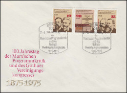 2050-2052 Karl Marx Und SED 1975 - Zusammendruck WZd328 Schmuck-FDC ESSt Berlin - Briefe U. Dokumente