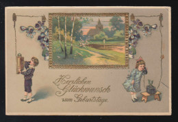 Geburtstag, Herzlichen Glückwunsch Kinder Spielen Telefon, Solingen 26.7.1913  - Tegenlichtkaarten, Hold To Light